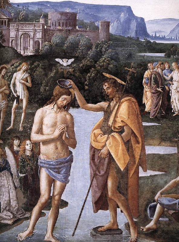 PERUGINO, Pietro Baptism of Christ (detail) a oil painting picture